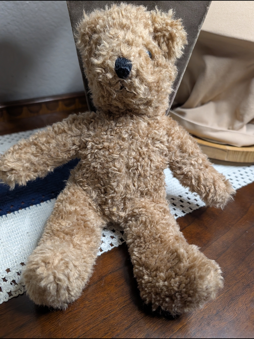 Vintage 1992 Ty Curly The Teddy Bear - Soft Brown Plush Stuffed Animal